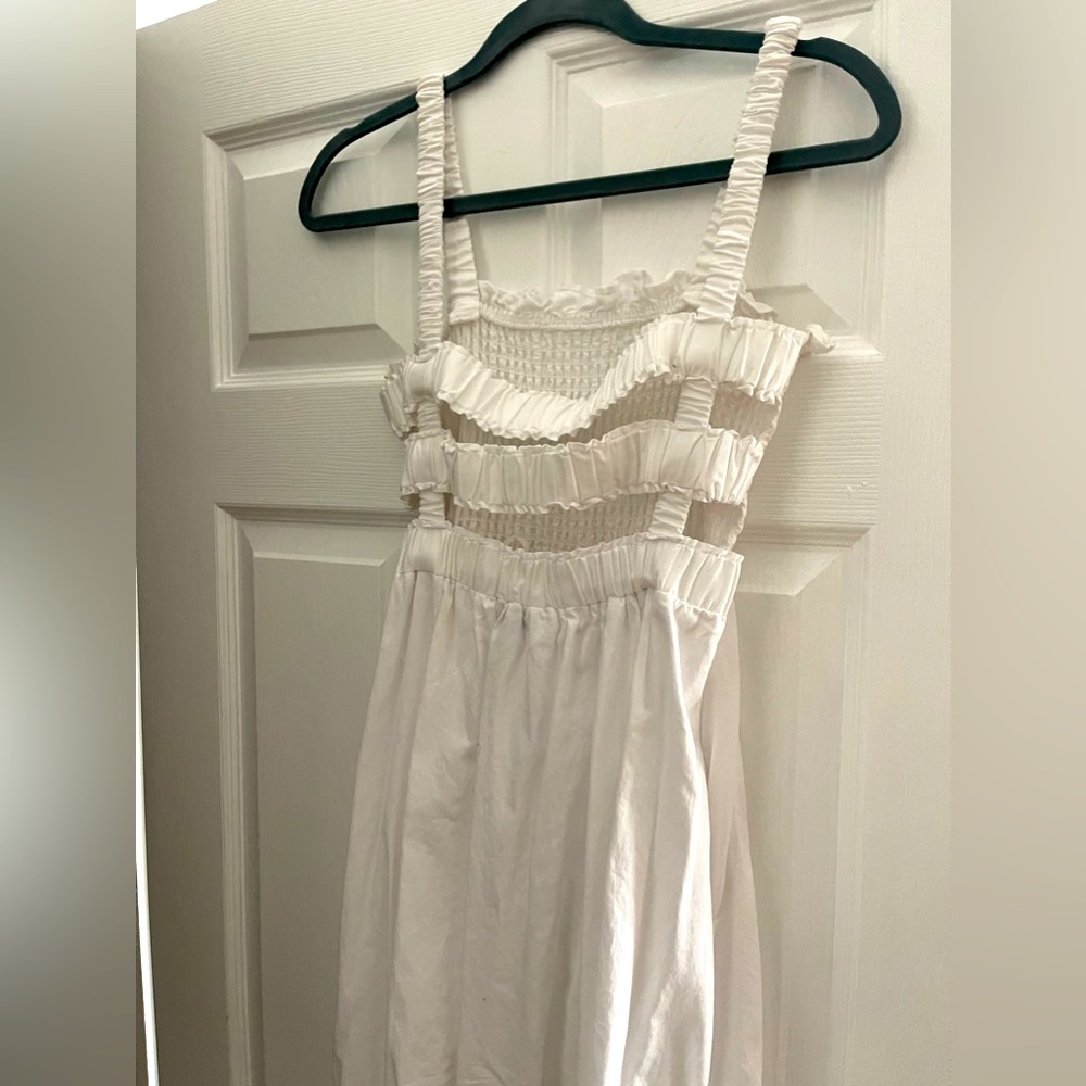 White summer dress with open back